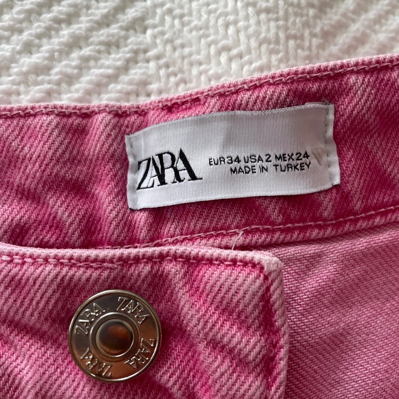 Zara wide leg high rise jeans pink - Picture 1 of 3
